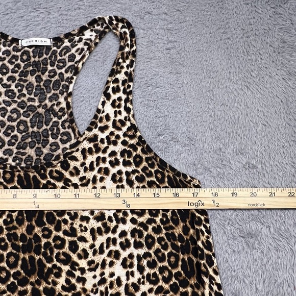 Cherish Racerback Tank Top Women's L Leopard Animal Print USA - Picture 5 of 10